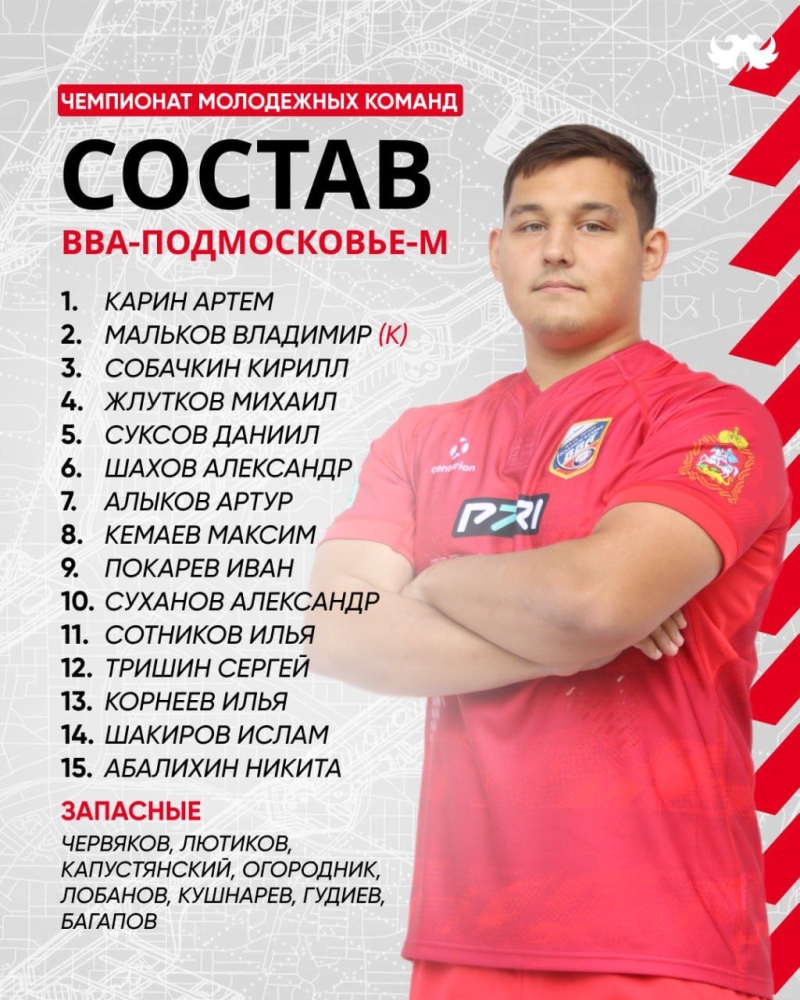 Состав &laquo;ВВА-Подмосковья-м&raquo; на матч с &laquo;Енисеем-СТМ-м&raquo;