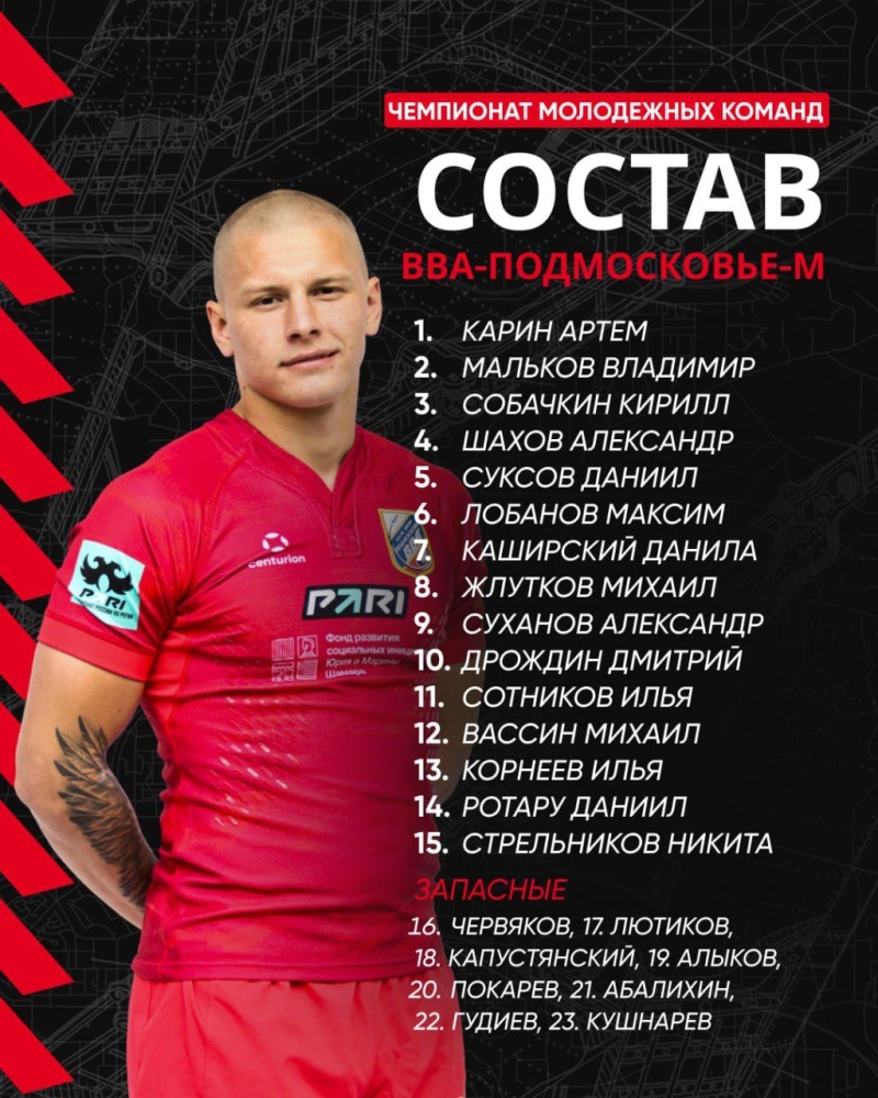 Тренерский штаб определился с составом игроков на матч Чемпионата молодежных команд &laquo;Динамо-м&raquo; - &laquo;ВВА-Подмосковье-м&raquo;