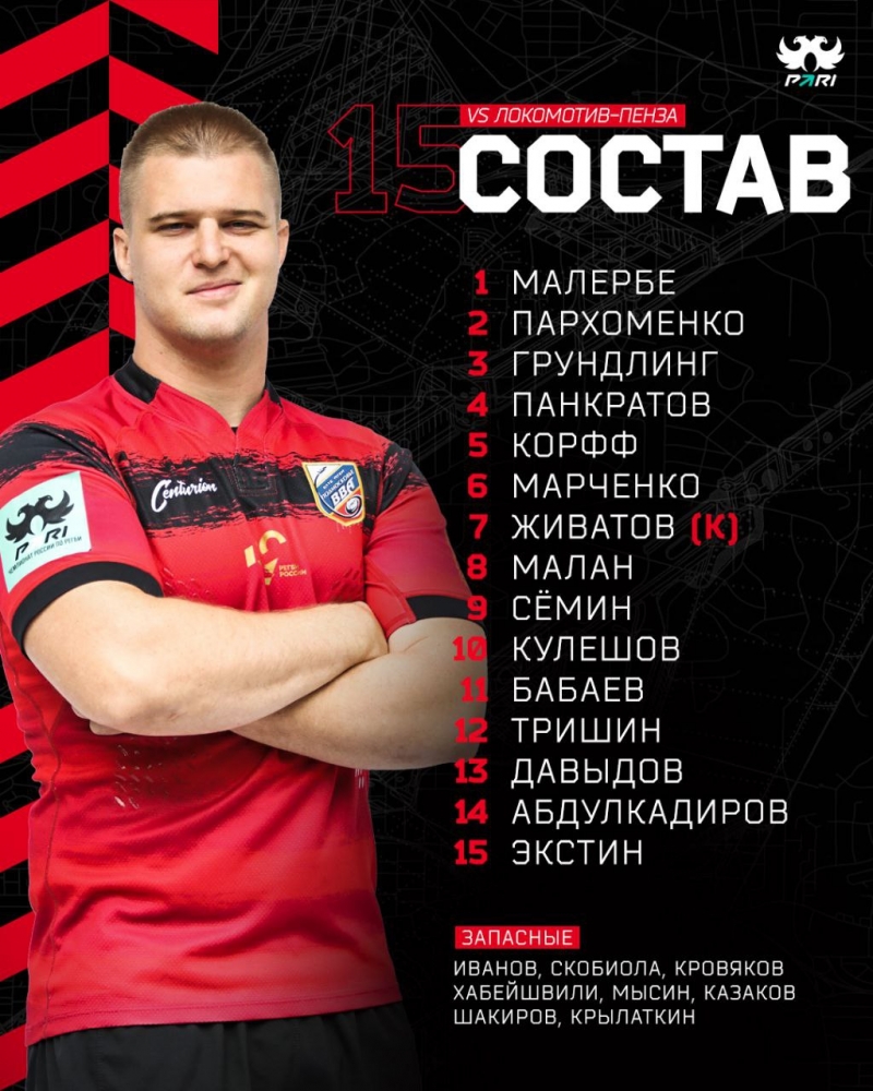15-ТУР. СОСТАВ ИГРОКОВ НА МАТЧ ПРОТИВ ЛОКОМОТИВ-ПЕНЗА