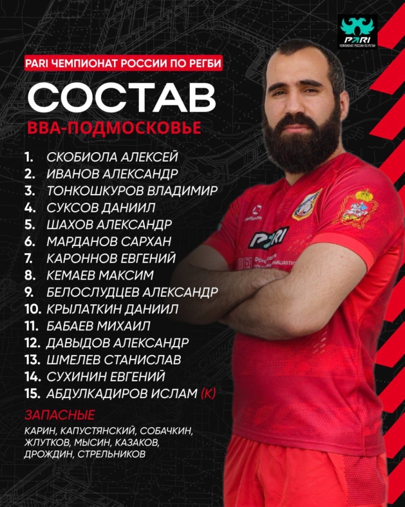 Состав &laquo;ВВА-Подмосковья&raquo; на матч с &laquo;Металлургом&raquo; 07 июля 2024 года