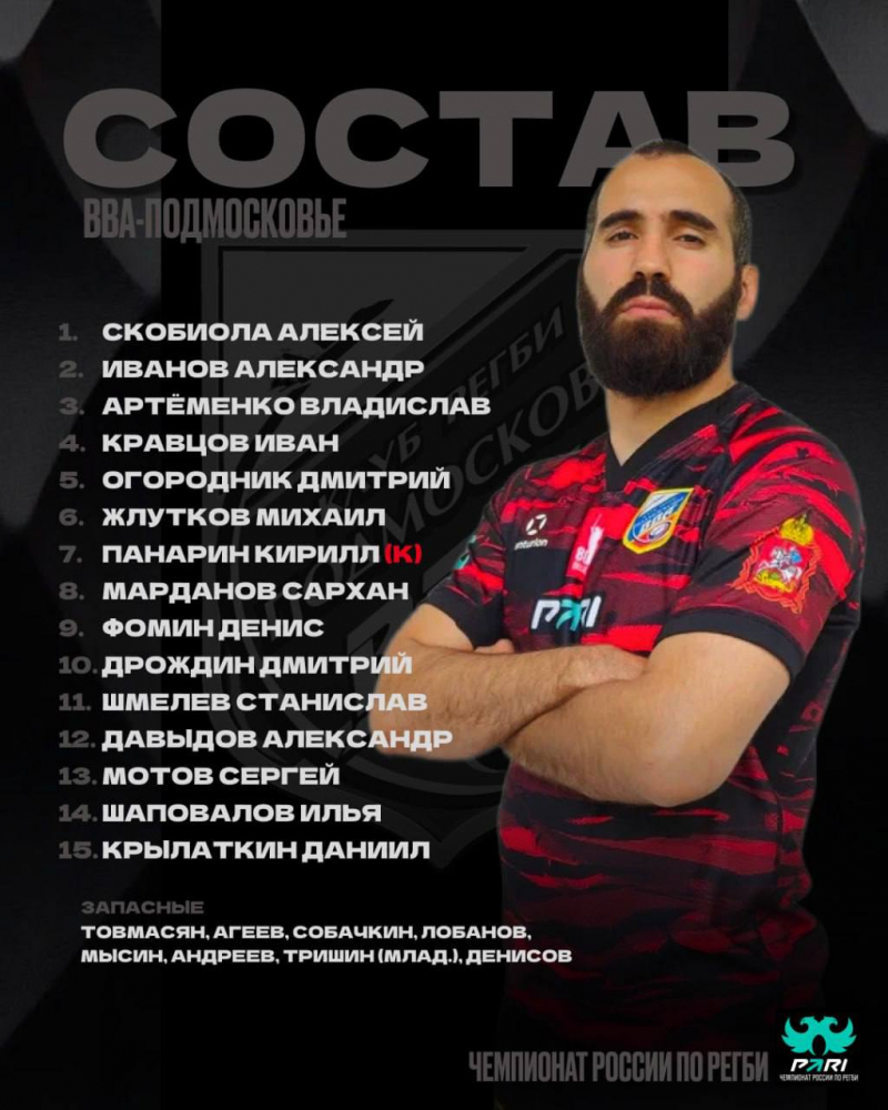 Состав &laquo;ВВА-Подмосковье&raquo; на матч против &laquo;Динамо&raquo;
